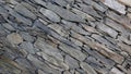 Wall of carefully stacked nature stone pieces.