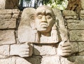 Wall Carved Mayan God Royalty Free Stock Photo