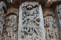 Hoysaleshwara Temple wall carving of Lord Narasimha killing the demon and saving mother earth bhooma devi
