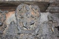 Hoysaleshwara Temple wall carving of lord shiva Gajasamhara inside the stomach of the demon elephant and destroying it