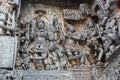 Hoysaleswara Temple wall carving of various hindu gods