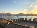 On the wall of the castle of Marmaris in Turkey. Castle of Marmaris is one of the most attended places of the city Royalty Free Stock Photo