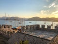 On the wall of the castle of Marmaris in Turkey. Castle of Marmaris is one of the most attended places of the city Royalty Free Stock Photo