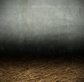 Wall cement and straw background Royalty Free Stock Photo