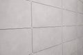 Wall ceramic tiles installation on mortar glue Royalty Free Stock Photo