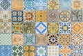 Wall ceramic tiles patterns Mega set from Thailand Royalty Free Stock Photo