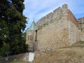 Wall and church in the Belgrade fortress, Serbia