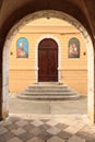 Wall of the church, old town Krk, island Krk,Croatia