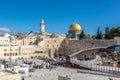 The wall city of Jerusalem in a blue sky day Royalty Free Stock Photo