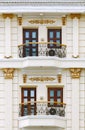 Wall classic building, balcony and Windows. Royalty Free Stock Photo