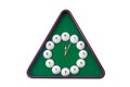 Wall clock in billiards style. Royalty Free Stock Photo