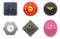 Wall clock circle sign with chronometer pointer collection and deadline stopwatch speed office alarm timer minute watch