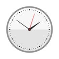 Wall clock circle sign with chronometer pointer tool and deadline stopwatch speed office alarm timer minute watch vector