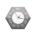 Wall clock circle sign with chronometer pointer tool and deadline stopwatch speed office alarm timer minute watch vector Royalty Free Stock Photo