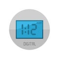 Wall clock circle sign with chronometer pointer tool and deadline stopwatch speed office alarm timer minute watch vector