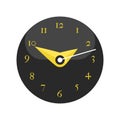 Wall clock circle sign with chronometer pointer tool and deadline stopwatch speed office alarm timer minute watch vector