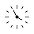 Wall clock flat line icon. Home and office clocks and watches. Outline sign for mobile concept and web design, store