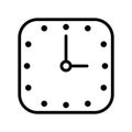 Wall clock flat line icon. Home and office clocks and watches. Outline sign for mobile concept and web design, store