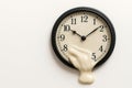 A wall clock flowing down like melted. Space for text. Royalty Free Stock Photo