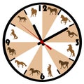 Wall clock with horse silhouettes Royalty Free Stock Photo