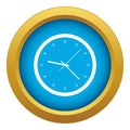 Wall clock icon blue vector isolated Royalty Free Stock Photo