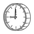 Wall Clock Icon. Doodle Hand Drawn or Outline Icon Style