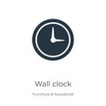 Wall clock icon vector. Trendy flat wall clock icon from furniture & household collection isolated on white background. Vector Royalty Free Stock Photo