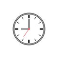 Wall clock icon on a white background. Isolated vector illustration. Royalty Free Stock Photo