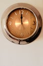 Wall clock indicating 12 (twelve) o'clock. Royalty Free Stock Photo