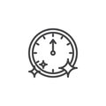 Wall clock pointing at 12 o`clock outline icon