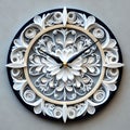 Wall clock with Quilling pattern.AI generated Royalty Free Stock Photo