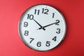 wall clock on a red Royalty Free Stock Photo