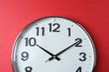 wall clock on a red Royalty Free Stock Photo