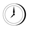 Wall clock round frame time symbol in black and white