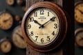 Wall Clock in a Rustic Environment Royalty Free Stock Photo