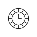 Wall clock simple icon. vector linear clock sign or logo element Royalty Free Stock Photo
