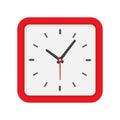 Wall clock with square dial vector icon