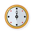 Wall clock in the style of flat. Vector.