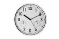 Wall clock with temperature, humidity meter watch isolated on white background Royalty Free Stock Photo