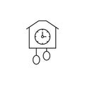 Wall clock, time, clock icon. Simple line, outline vector of icons for ui and ux, website or mobile application Royalty Free Stock Photo