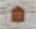 wall clock , wooden dial Royalty Free Stock Photo