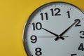 wall clock on a yellow Royalty Free Stock Photo