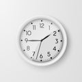 Wall clocks. Office black and white analog clock face. Vector circle watches Royalty Free Stock Photo