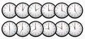 Wall Clocks - Showing All Time Royalty Free Stock Photo