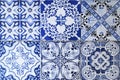 Wall from colorful ceramic tiles for background. Royalty Free Stock Photo