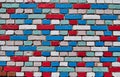 Wall of coloured bricks Royalty Free Stock Photo