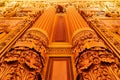 Paris, France - November 14, 2019: Wall and columns of the Opera National de Paris Garnier lobby of the main staircase Royalty Free Stock Photo