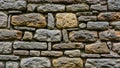 Wall composed of irregularly shaped rocks in various shades of Royalty Free Stock Photo