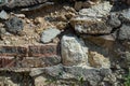 A wall consisting of many types of masonry.