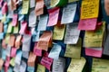 A Wall of Post-it Notes Reflecting Project Management Chaos Royalty Free Stock Photo
